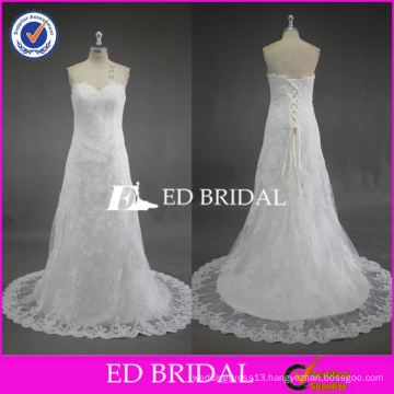 ED Bridal Sweetheart Sleeveless Lace A Line Alibaba Wedding Dress 2017